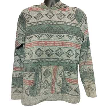 Carbon Carbon Men's Tribal Pattern Hooded Sweater 