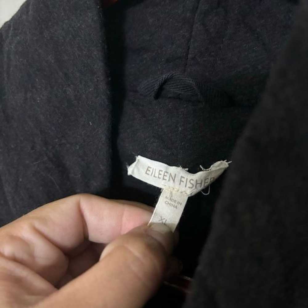 Eileen Fisher Black Quilted Cotton Zip Front Vest… - image 2