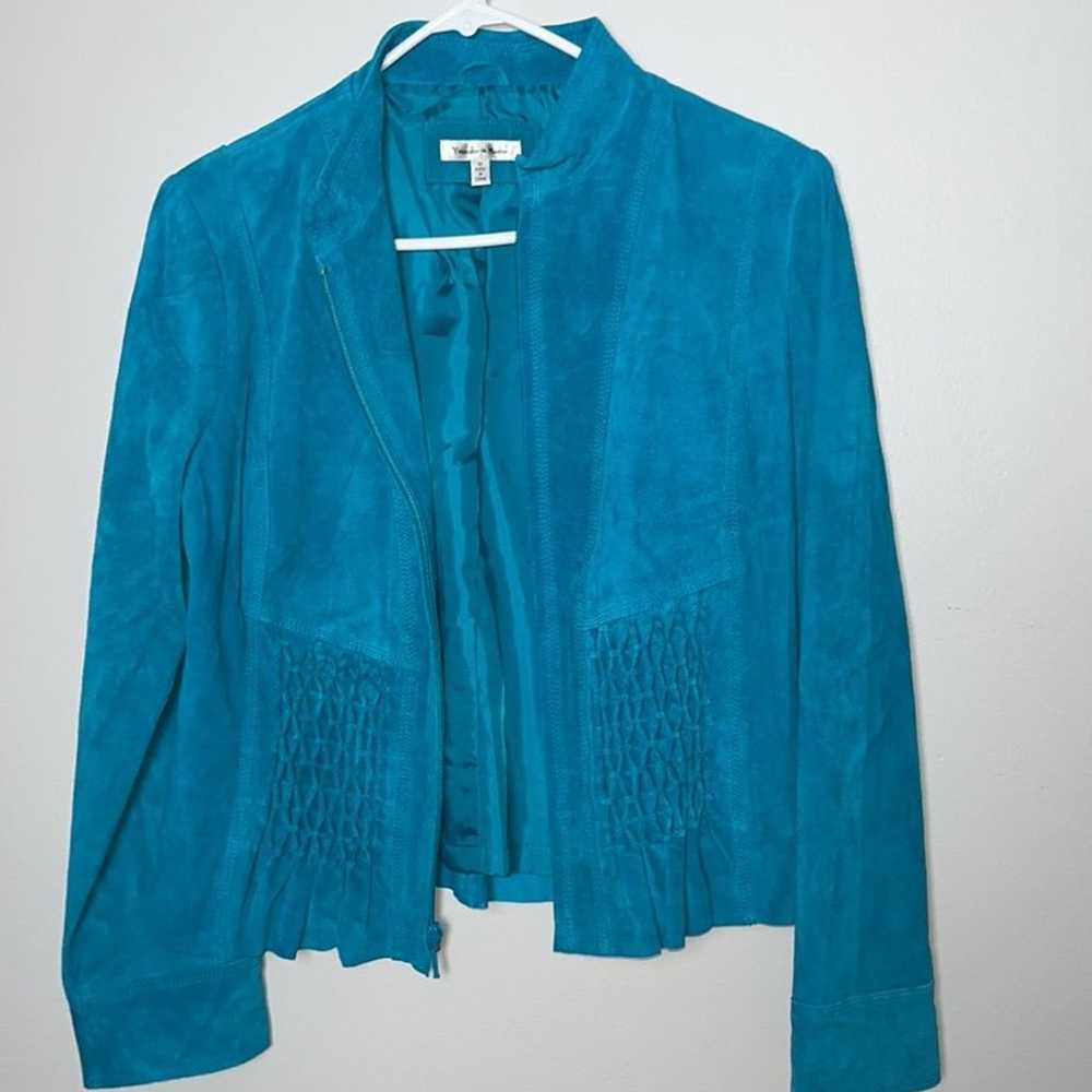 Vintage Turquoise Leather Jacket 10 - image 2