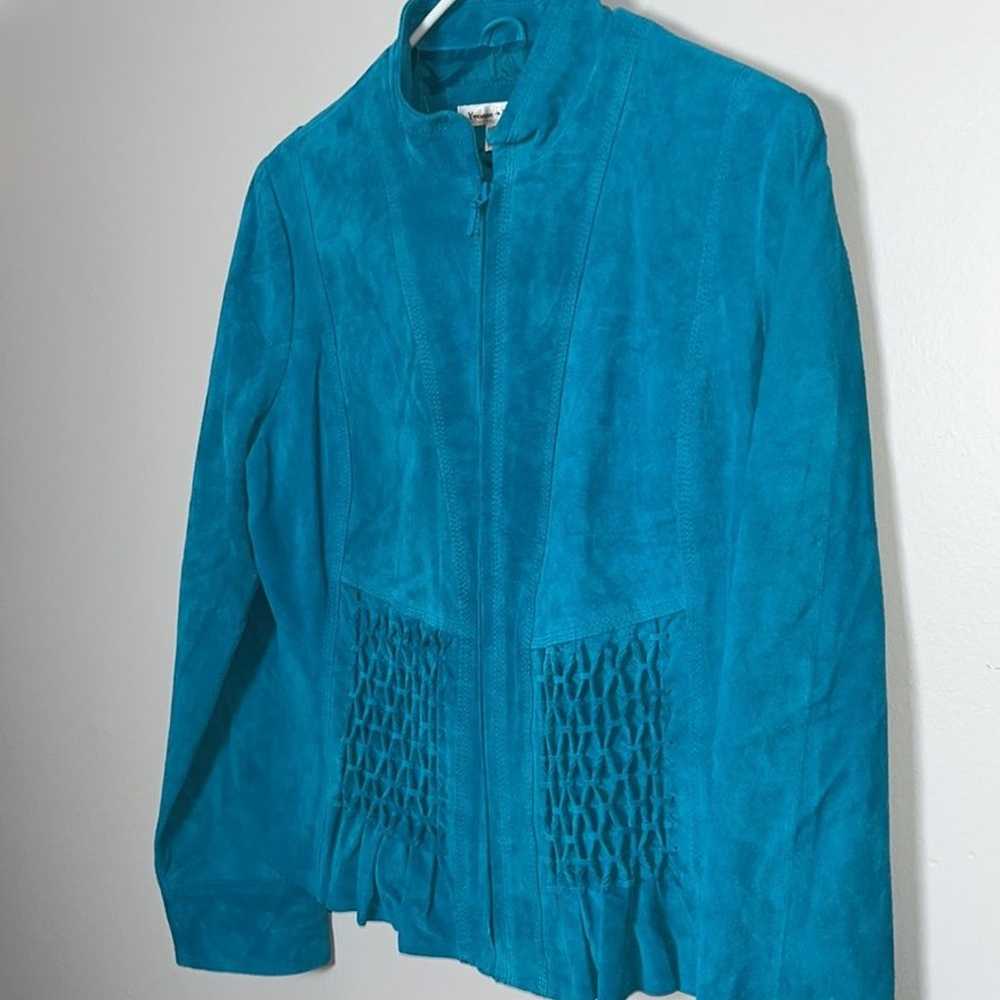 Vintage Turquoise Leather Jacket 10 - image 3