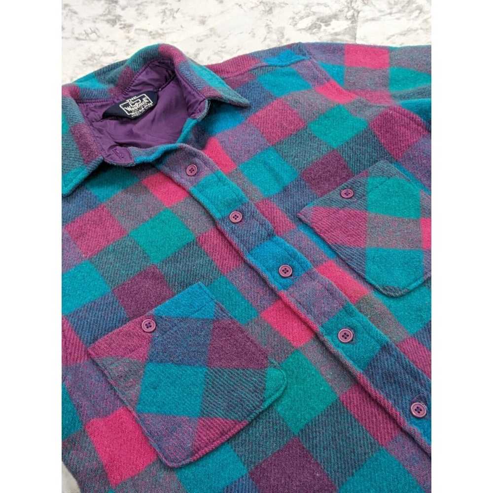 Vintage 70s Women Woolrich Thick Wool Flannel Pla… - image 3