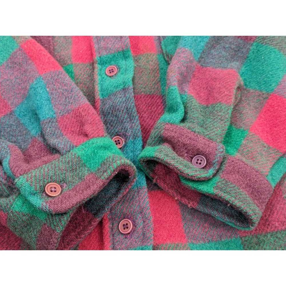 Vintage 70s Women Woolrich Thick Wool Flannel Pla… - image 4