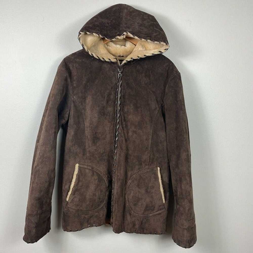 Wilsons Suede Leather Jacket Large Brown Faux Fur… - image 12