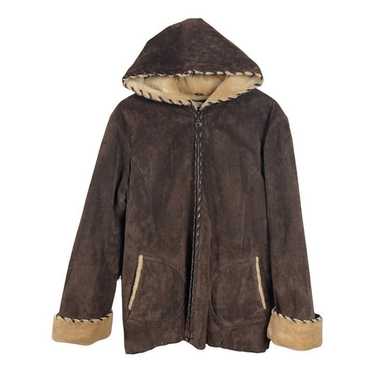Wilsons Suede Leather Jacket Large Brown Faux Fur… - image 1