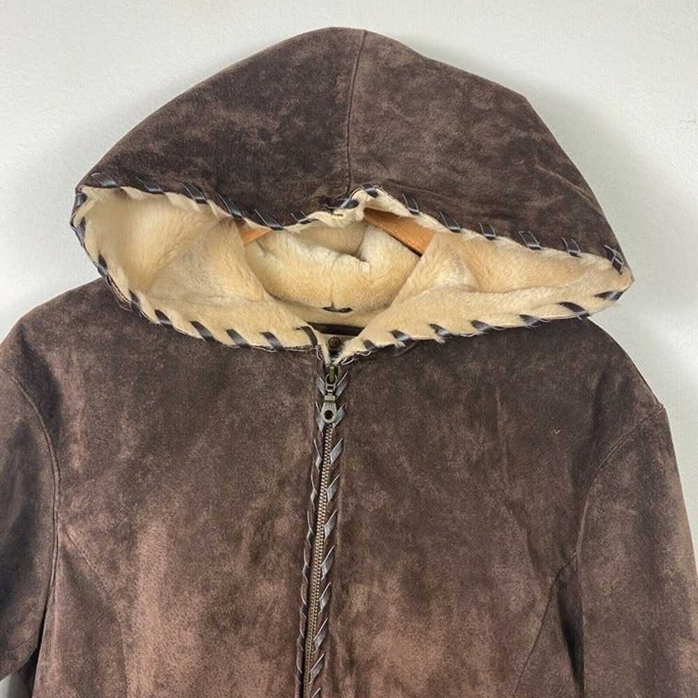 Wilsons Suede Leather Jacket Large Brown Faux Fur… - image 2