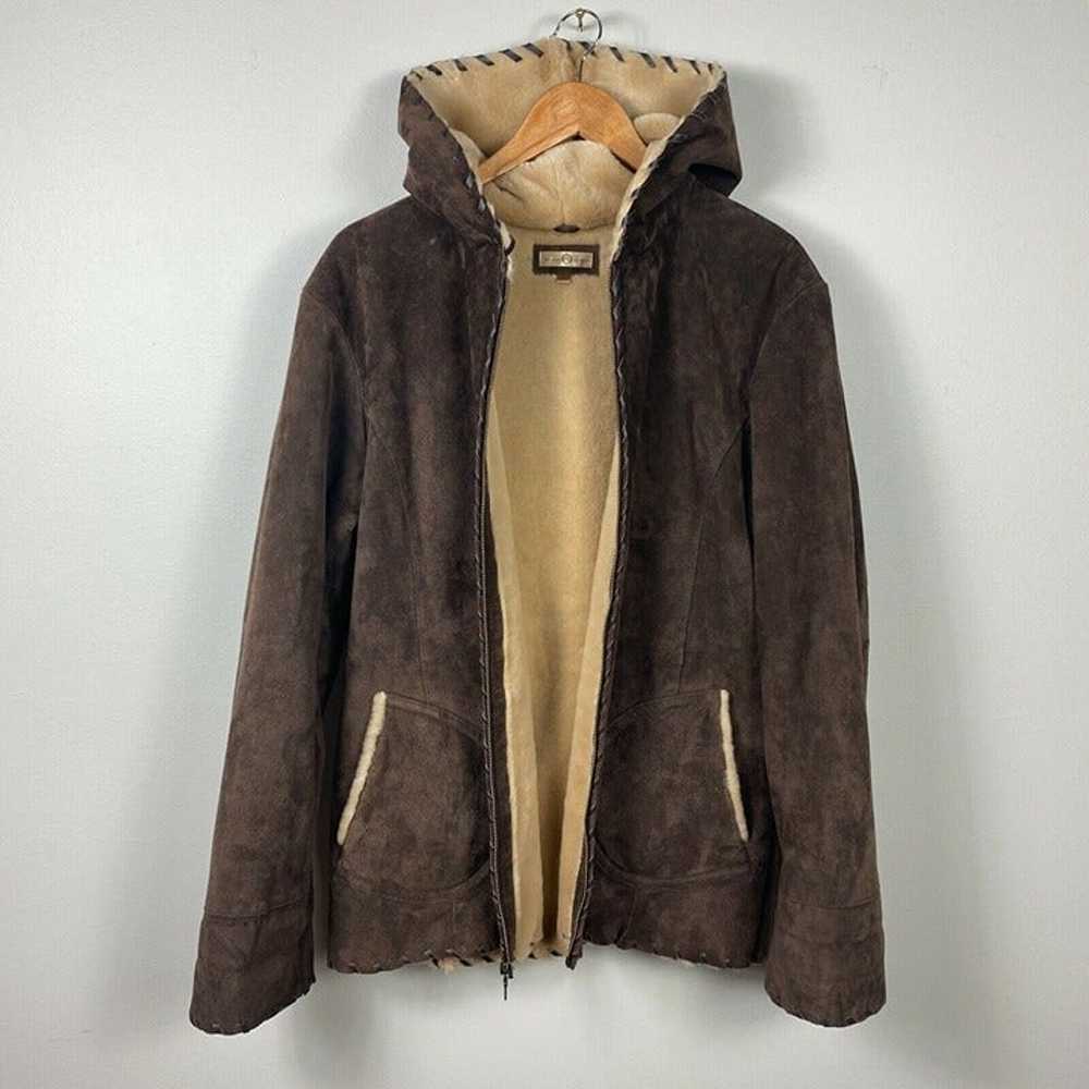 Wilsons Suede Leather Jacket Large Brown Faux Fur… - image 6