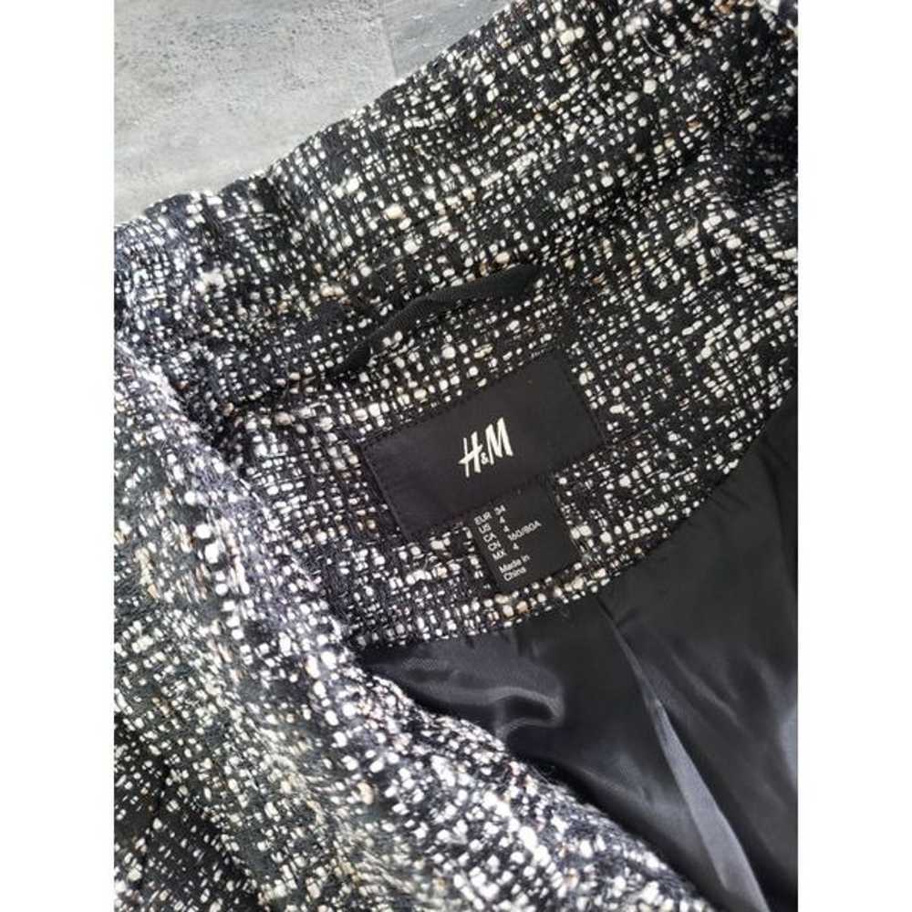 Black White H&M Oversized Boucle Coat - image 3