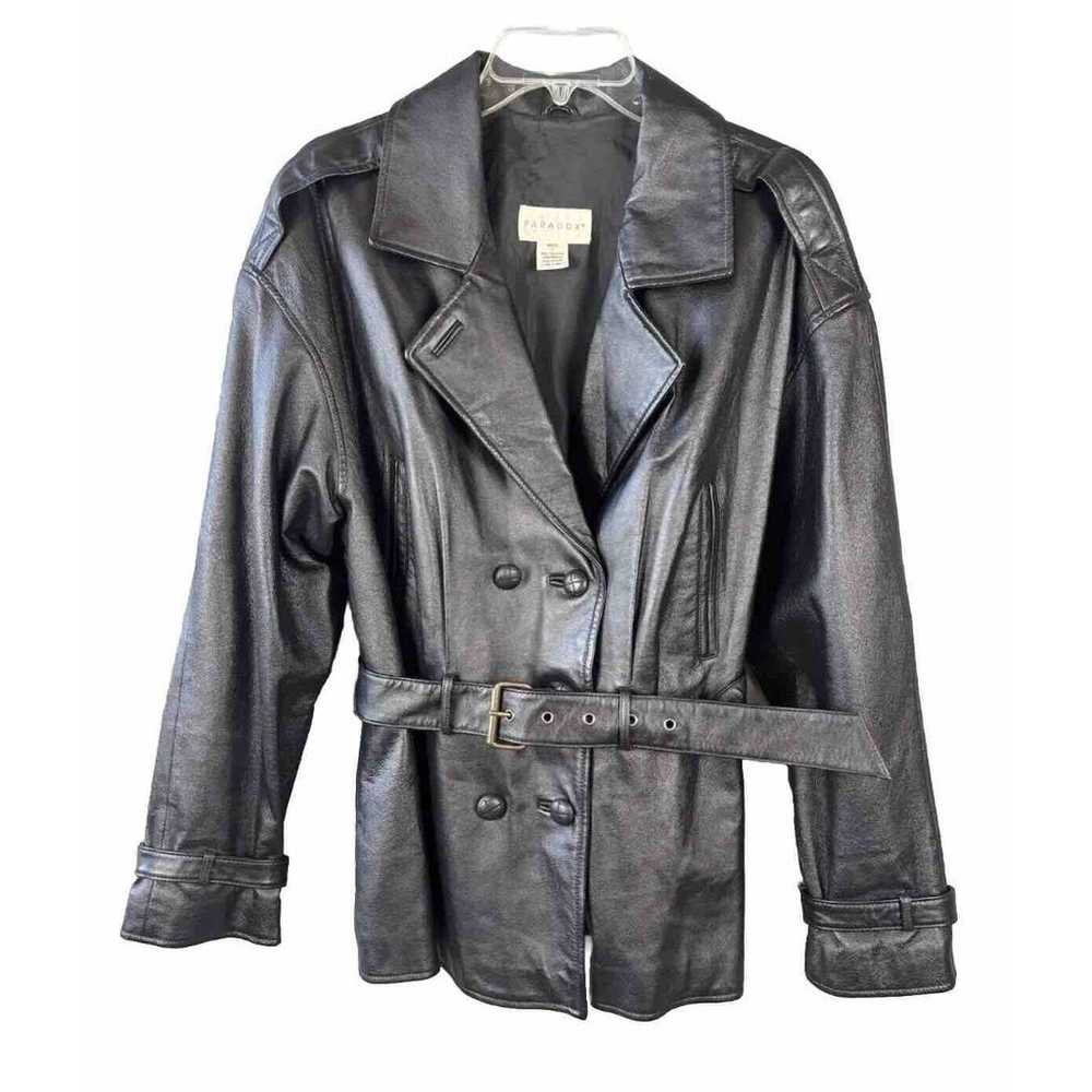 Paradox Leather Jacket Blazer Double Breasted Bel… - image 2