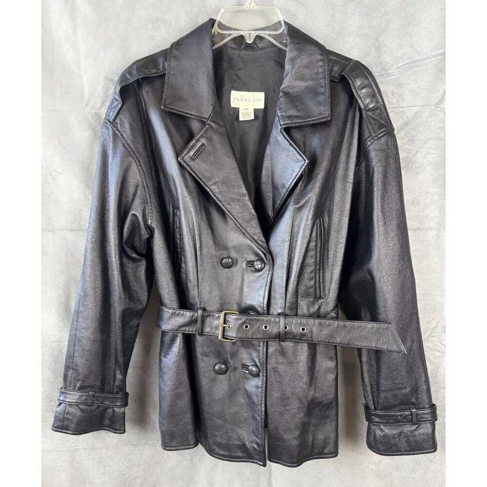 Paradox Leather Jacket Blazer Double Breasted Bel… - image 3