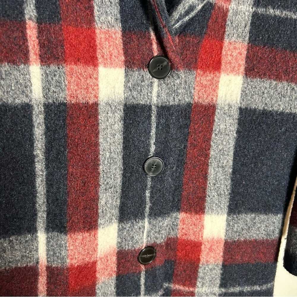 Tahari Buffalo Plaid Wool Blend Red White Blue Co… - image 4