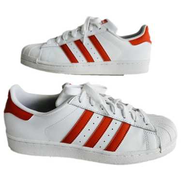 Adidas Superstar leather low trainers