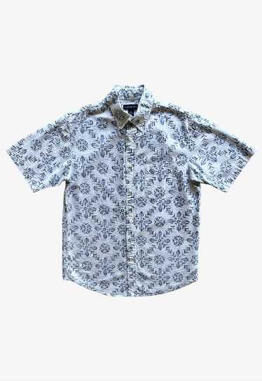 Vintage Y2K Men's Lands' End Blue Floral Print Sh… - image 1