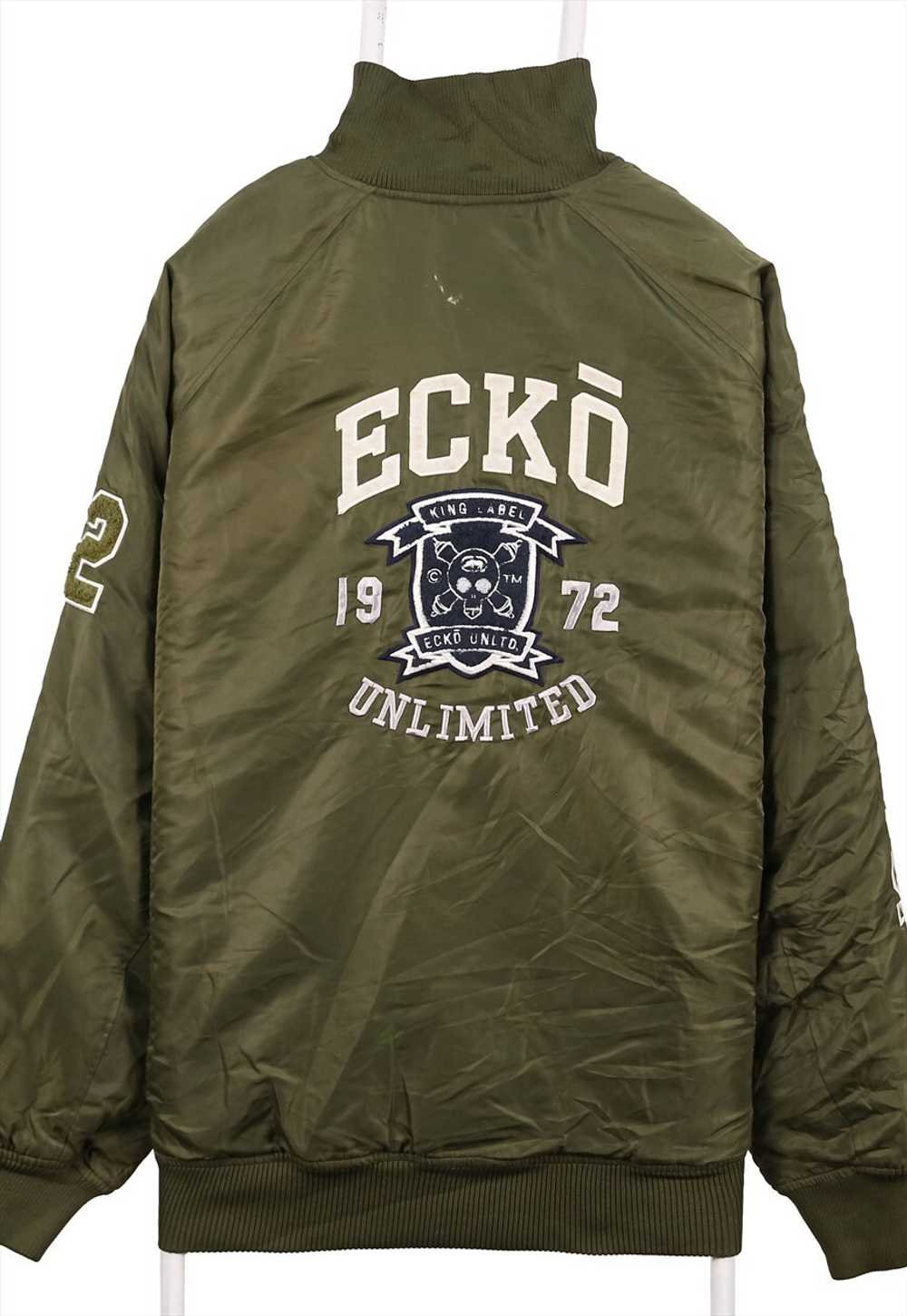 Vintage 90's Ecko unltd. Bomber Jacket Echo Zip U… - image 2