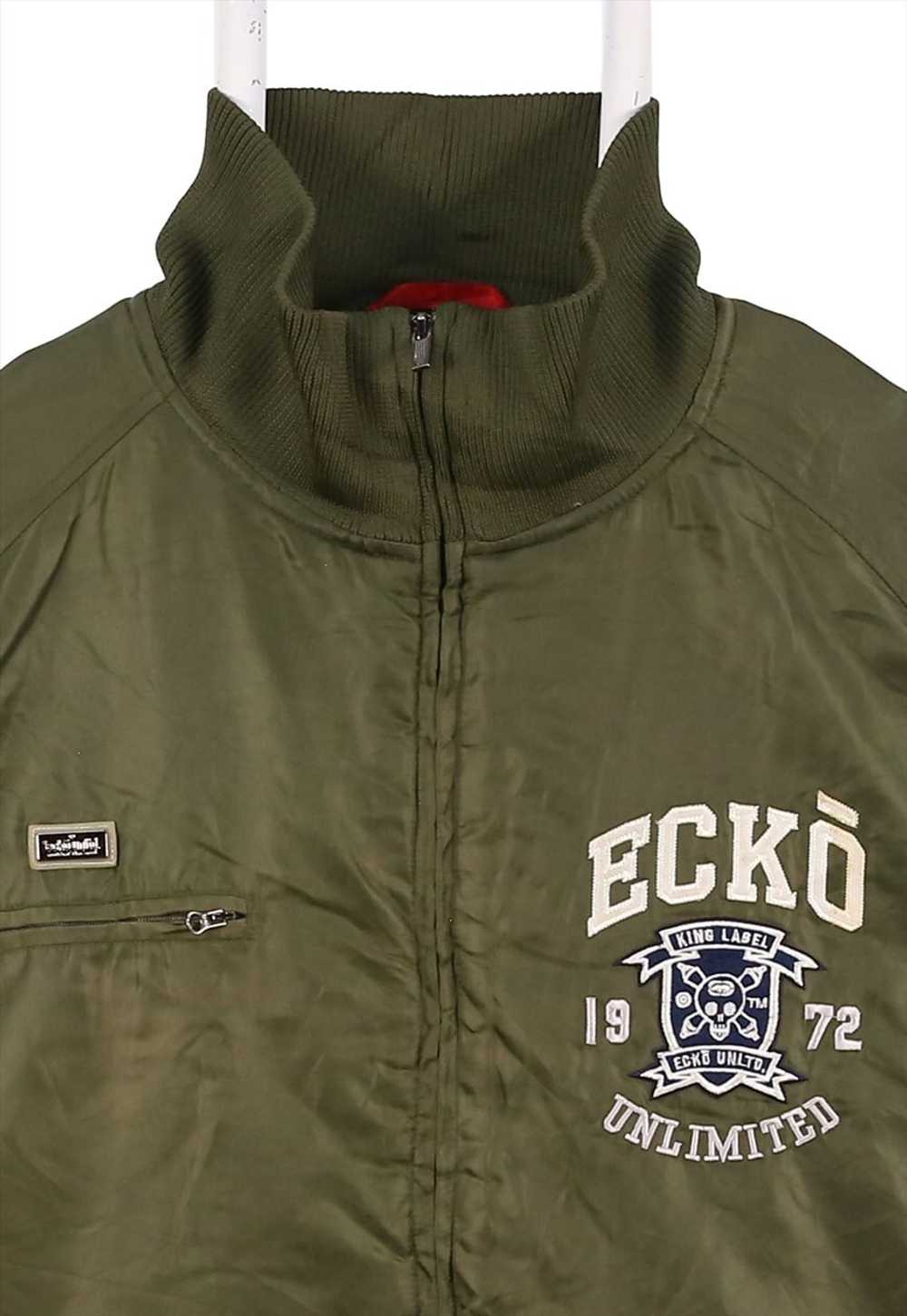 Vintage 90's Ecko unltd. Bomber Jacket Echo Zip U… - image 3