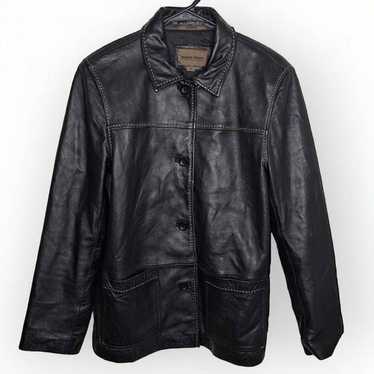 Brandon Thomas Vintage 90s Leather Coat size Medi… - image 1