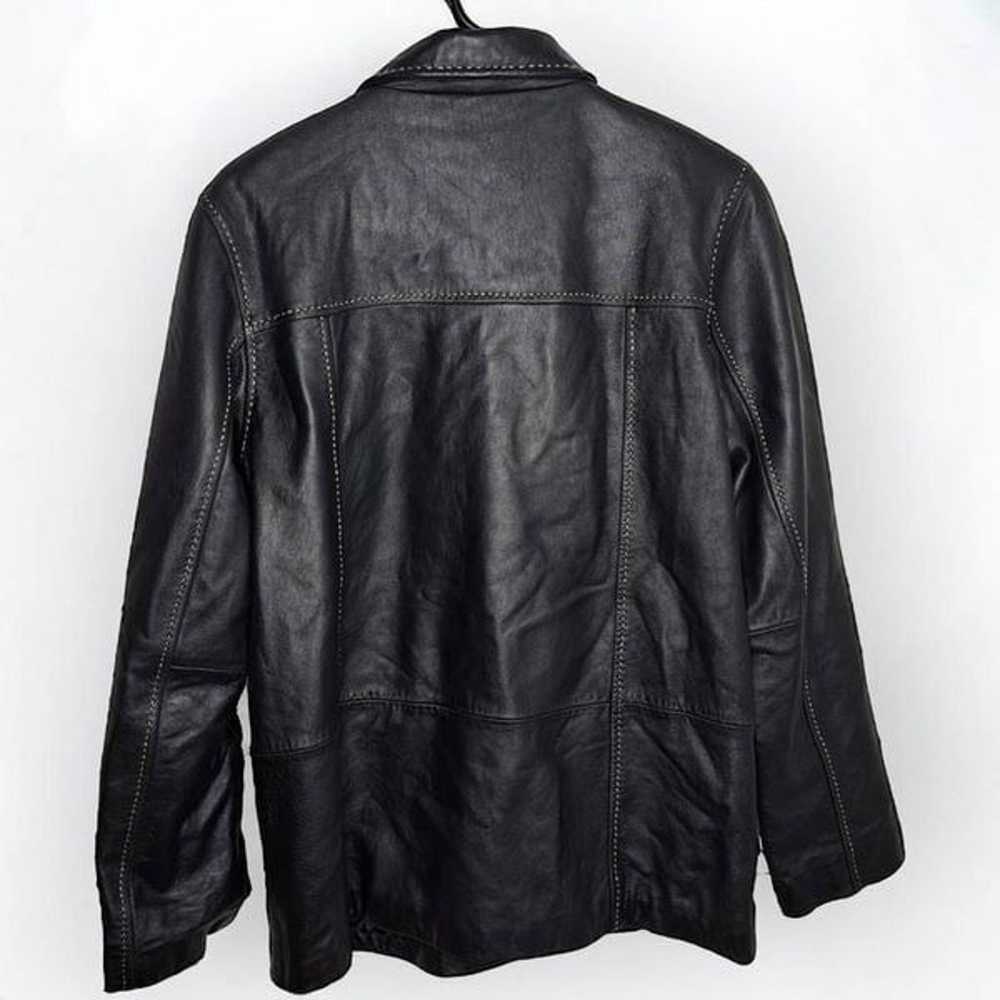 Brandon Thomas Vintage 90s Leather Coat size Medi… - image 4