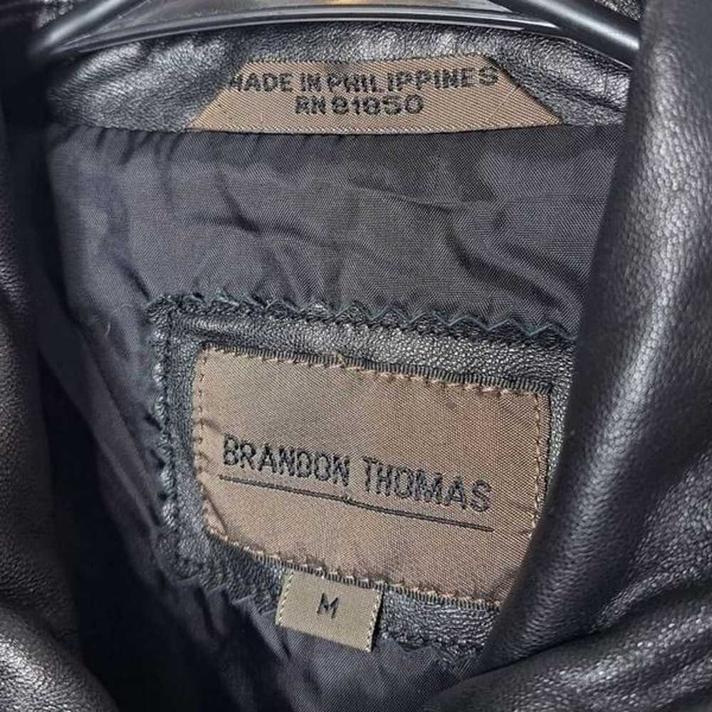 Brandon Thomas Vintage 90s Leather Coat size Medi… - image 5