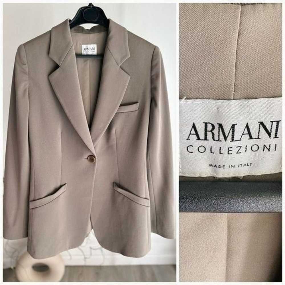 Armani Taupe Grey 98% Blazer Wool - image 1