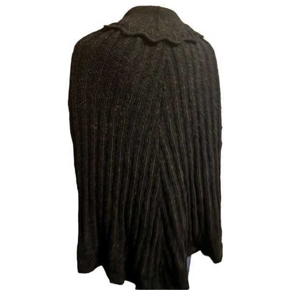 BCBGMaxAzria alpaca cable knit poncho black small… - image 2