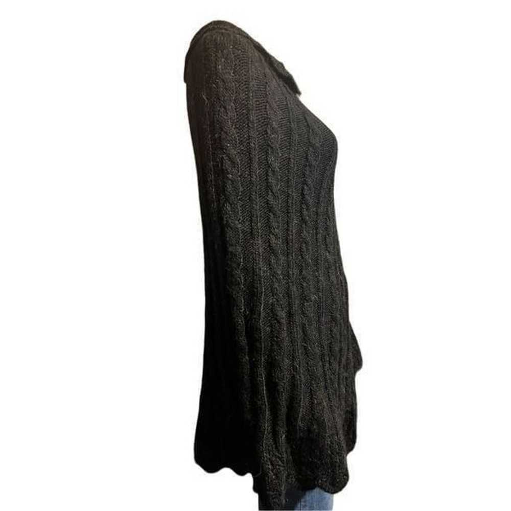 BCBGMaxAzria alpaca cable knit poncho black small… - image 3