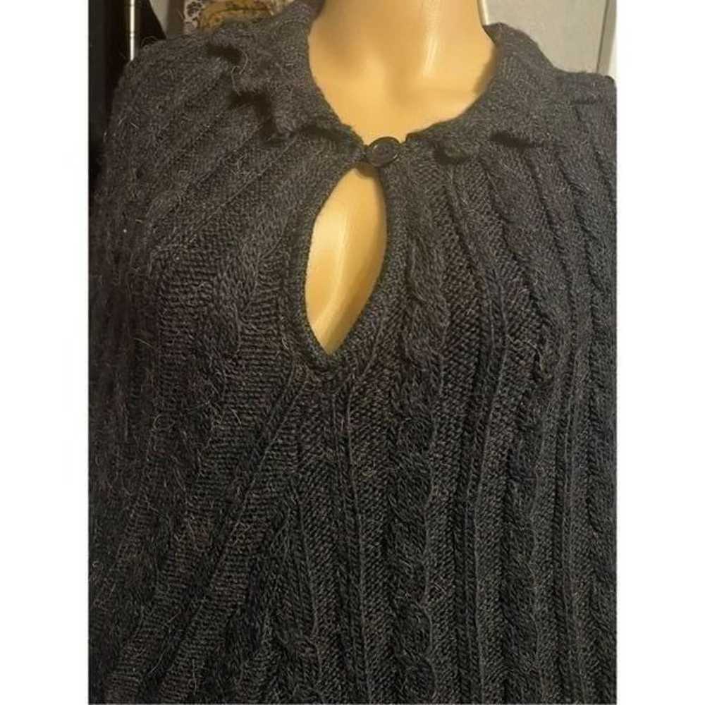 BCBGMaxAzria alpaca cable knit poncho black small… - image 5