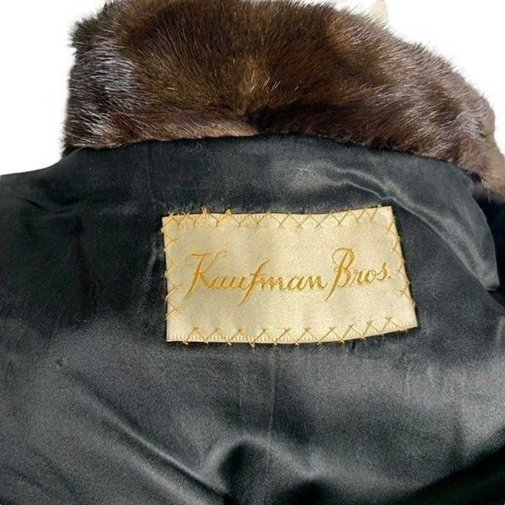 Vintage 70s Real Fur Leather Panel Coat M Black B… - image 12
