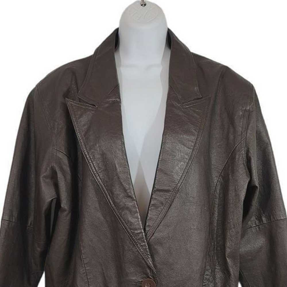 Vintage 80's Atlantic Beach Leather Coat Works Da… - image 4
