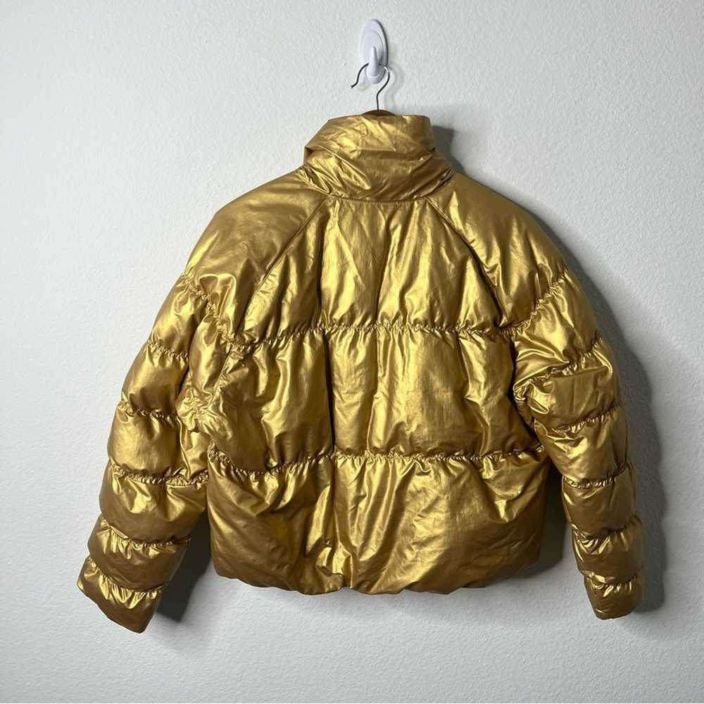 Nike Metallic Gold Puffer Jacket Full Zip Front W… - image 4