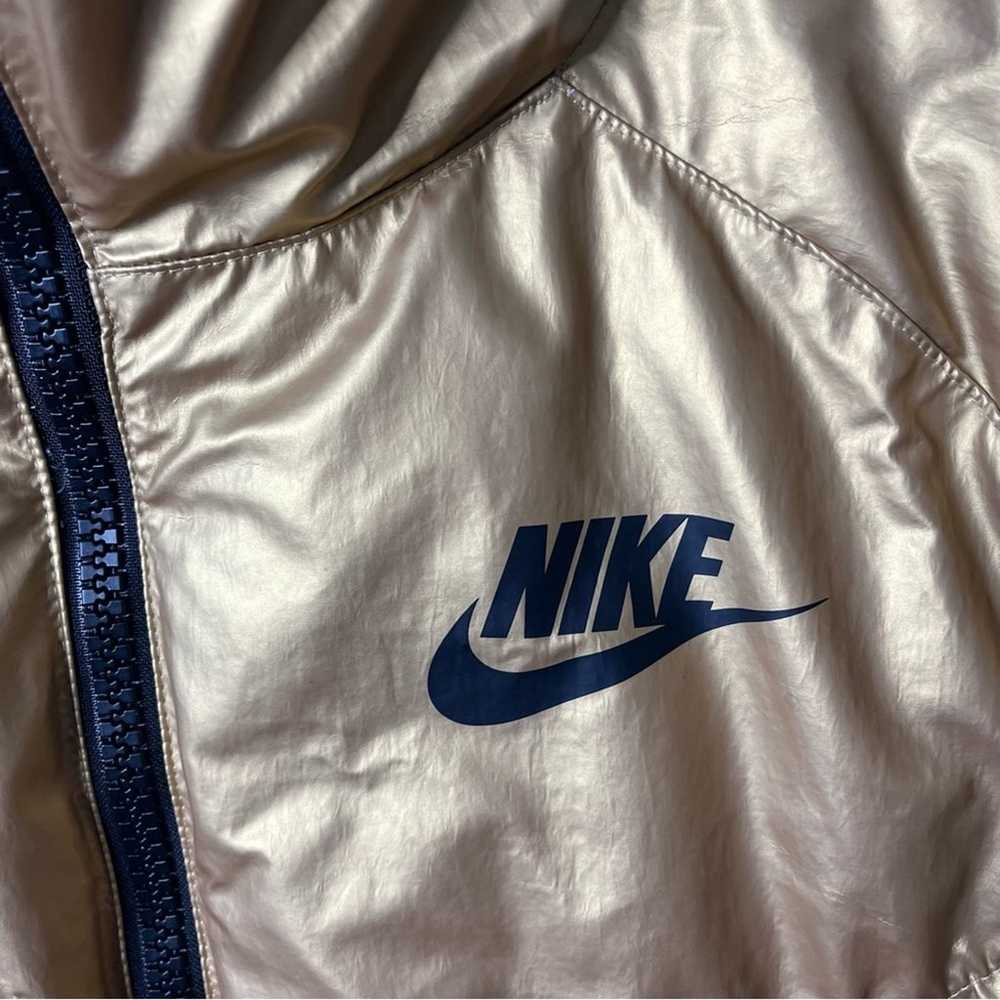 Nike Metallic Gold Puffer Jacket Full Zip Front W… - image 5