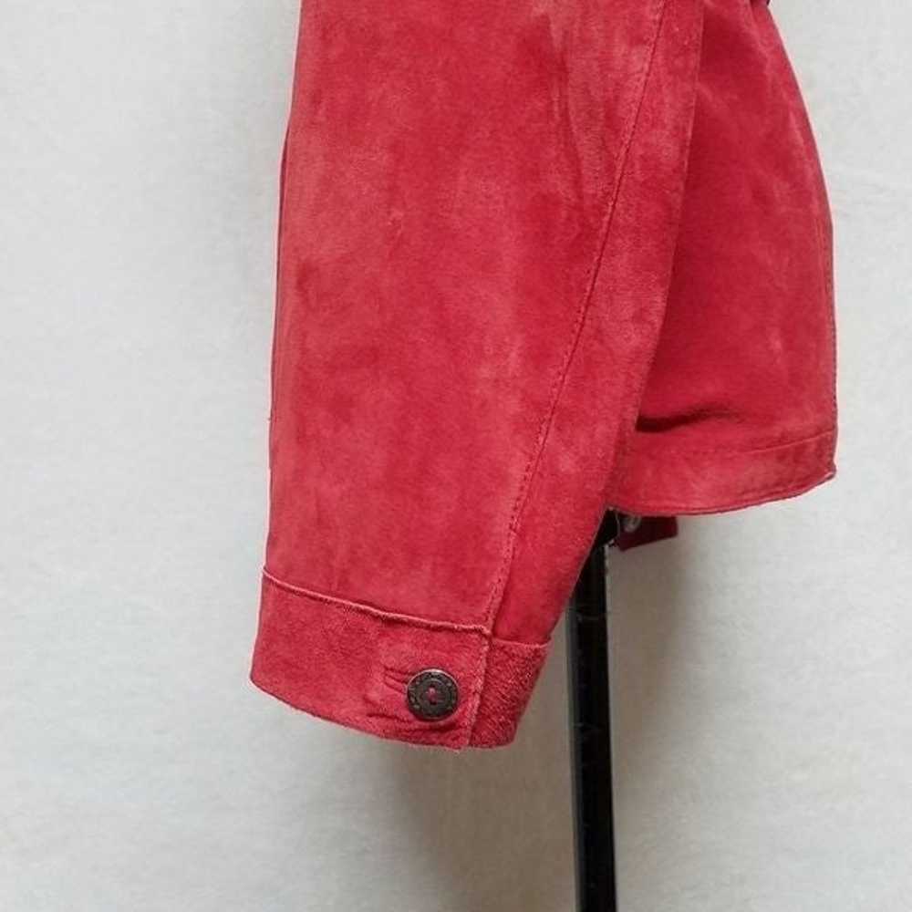 Vintage 80s Chico's Red Suede Leather Jacket Belt - image 7