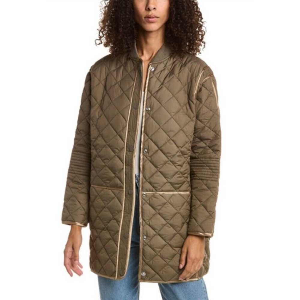 $298 Monrow Women's Green Quilted Full-Zip Jacket… - image 1