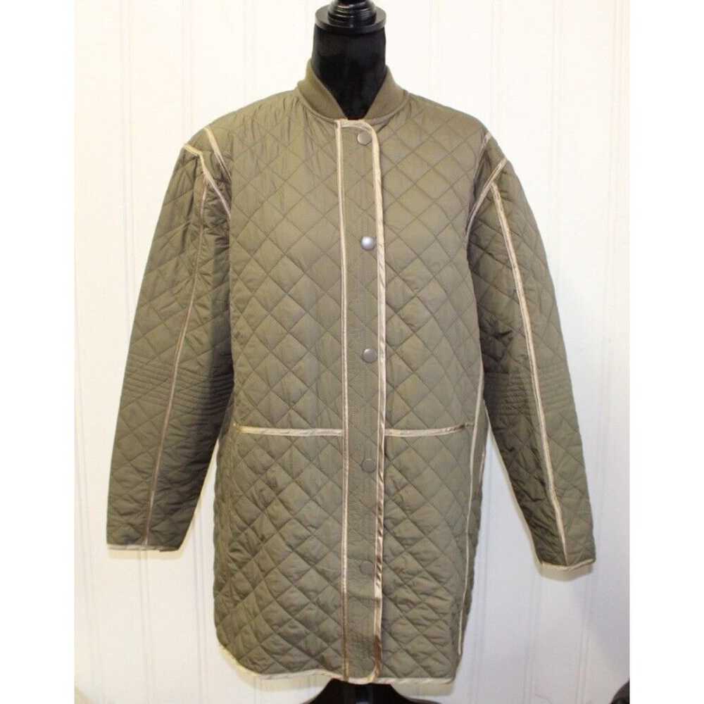 $298 Monrow Women's Green Quilted Full-Zip Jacket… - image 3