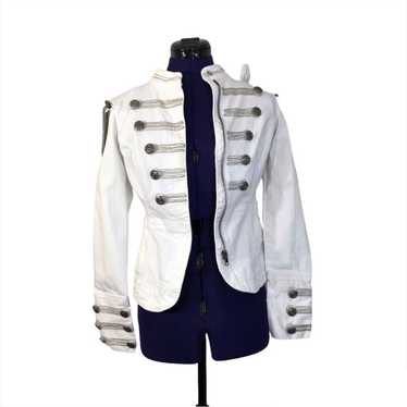 Guess White Jean Denim Chain Custom Jean Jacket