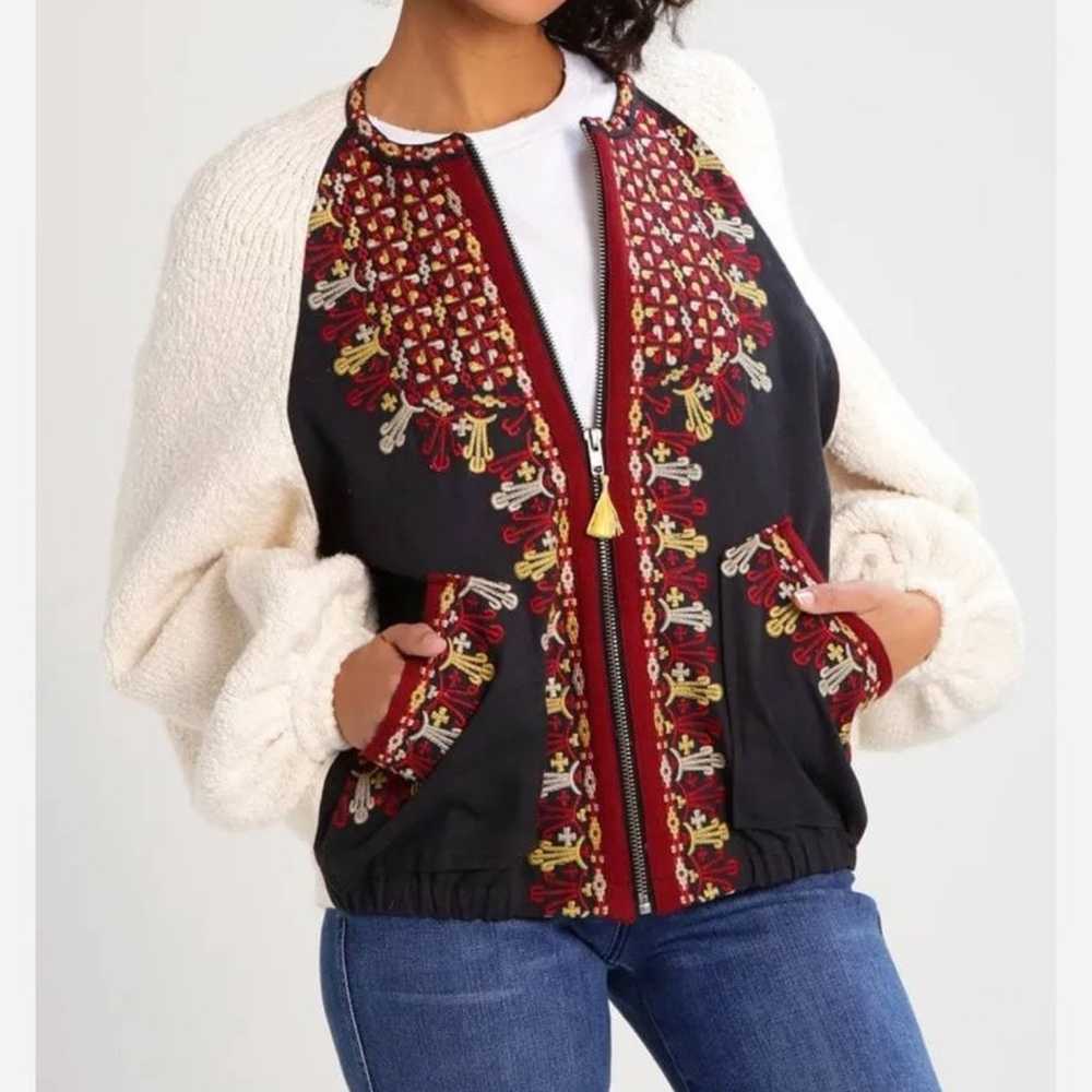 FREE PEOPLE Two Faced Embroidered Jacket in Small - image 10