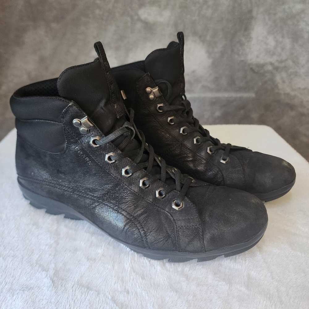 Prada Men's PRADA Leather Hiking Boots High-Top S… - image 2