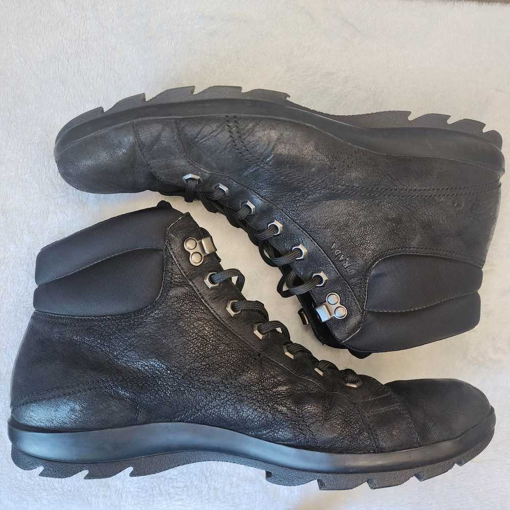 Prada Men's PRADA Leather Hiking Boots High-Top S… - image 4