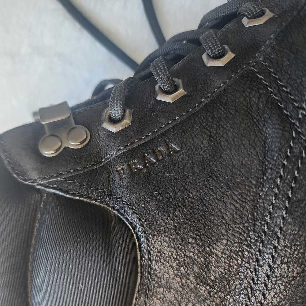 Prada Men's PRADA Leather Hiking Boots High-Top S… - image 8