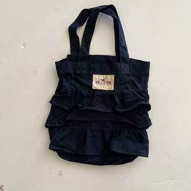 Hollister Navy Blue Vintage Ruffle Tote Bag