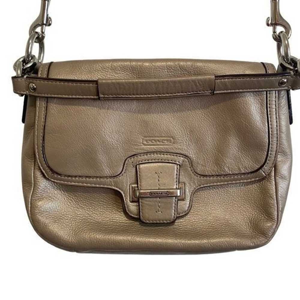 COACH Gold Leather Taylor Flap Crossbody Purse - image 2