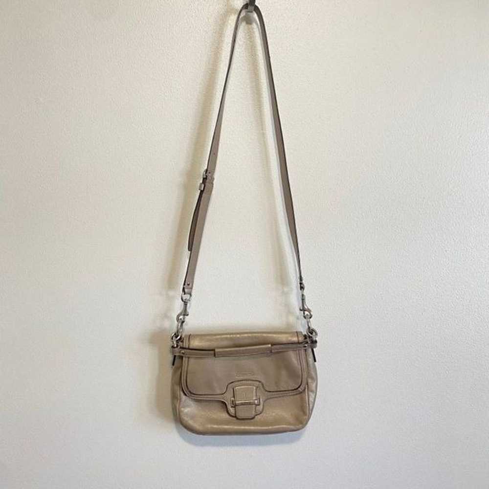 COACH Gold Leather Taylor Flap Crossbody Purse - image 9