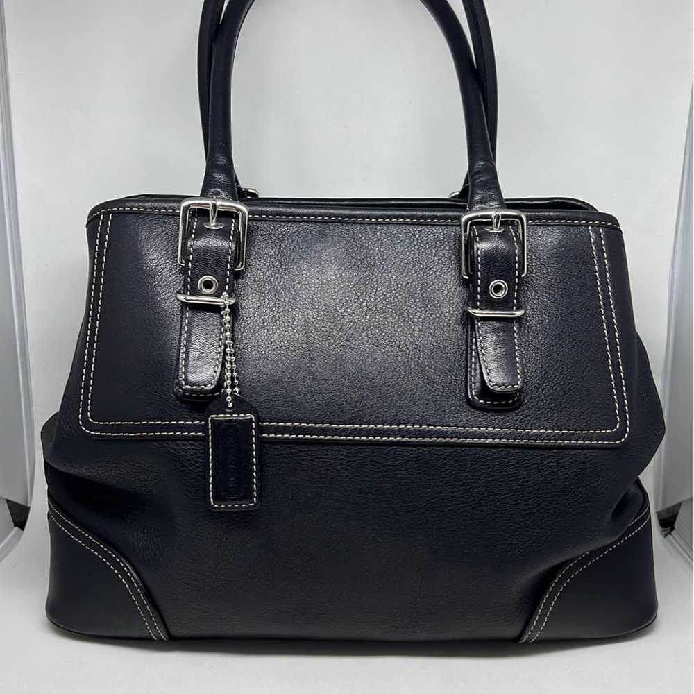 Coach 2004 Black Leather Handbag Model 7555 - image 2