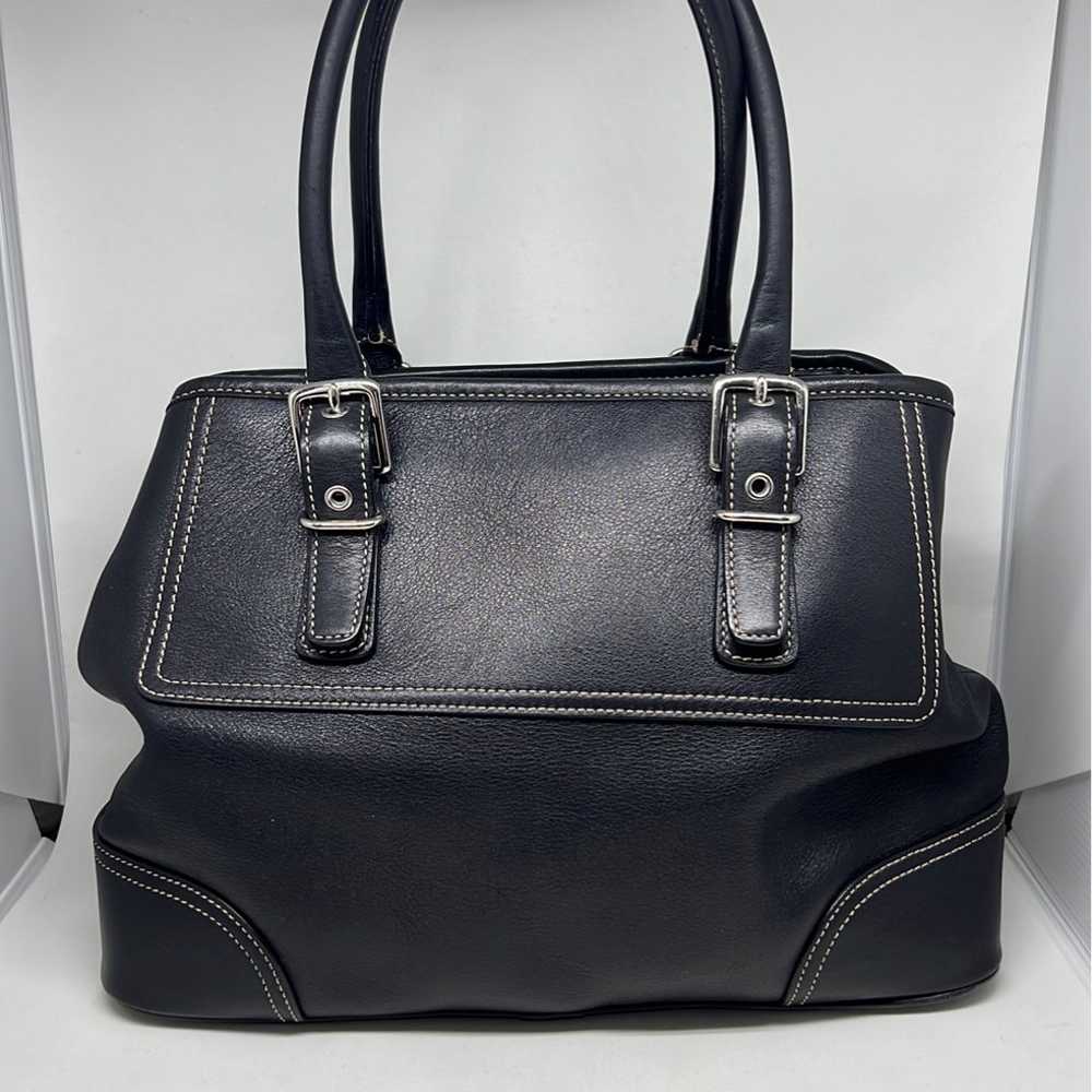 Coach 2004 Black Leather Handbag Model 7555 - image 3