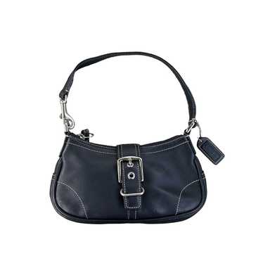 VINTAGE Coach Mini Hampton Black Leather Shoulder… - image 1