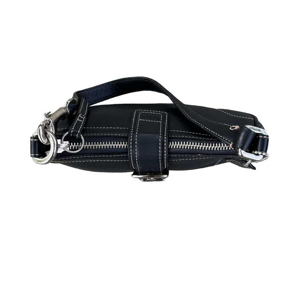 VINTAGE Coach Mini Hampton Black Leather Shoulder… - image 4