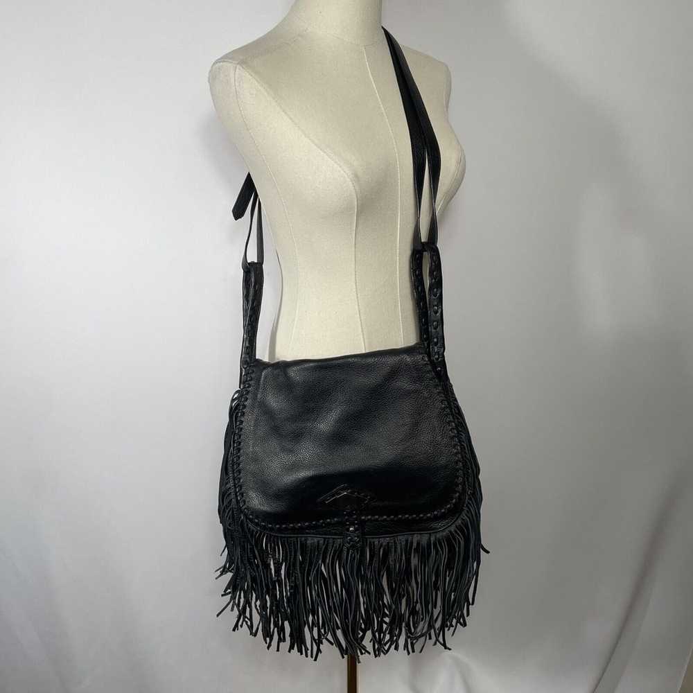 Vintage Rachel Zoe Leather Shoulder Bag With Frin… - image 12