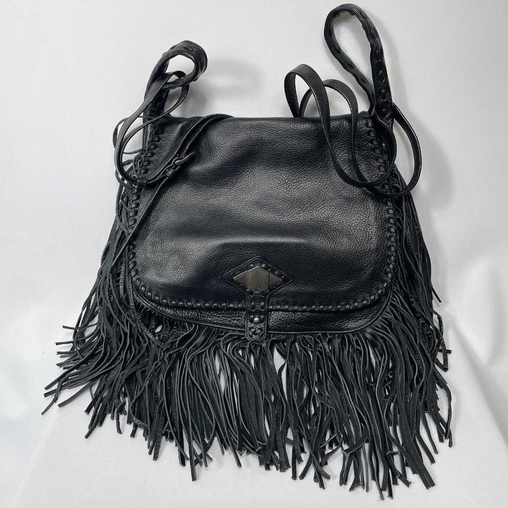 Vintage Rachel Zoe Leather Shoulder Bag With Frin… - image 1