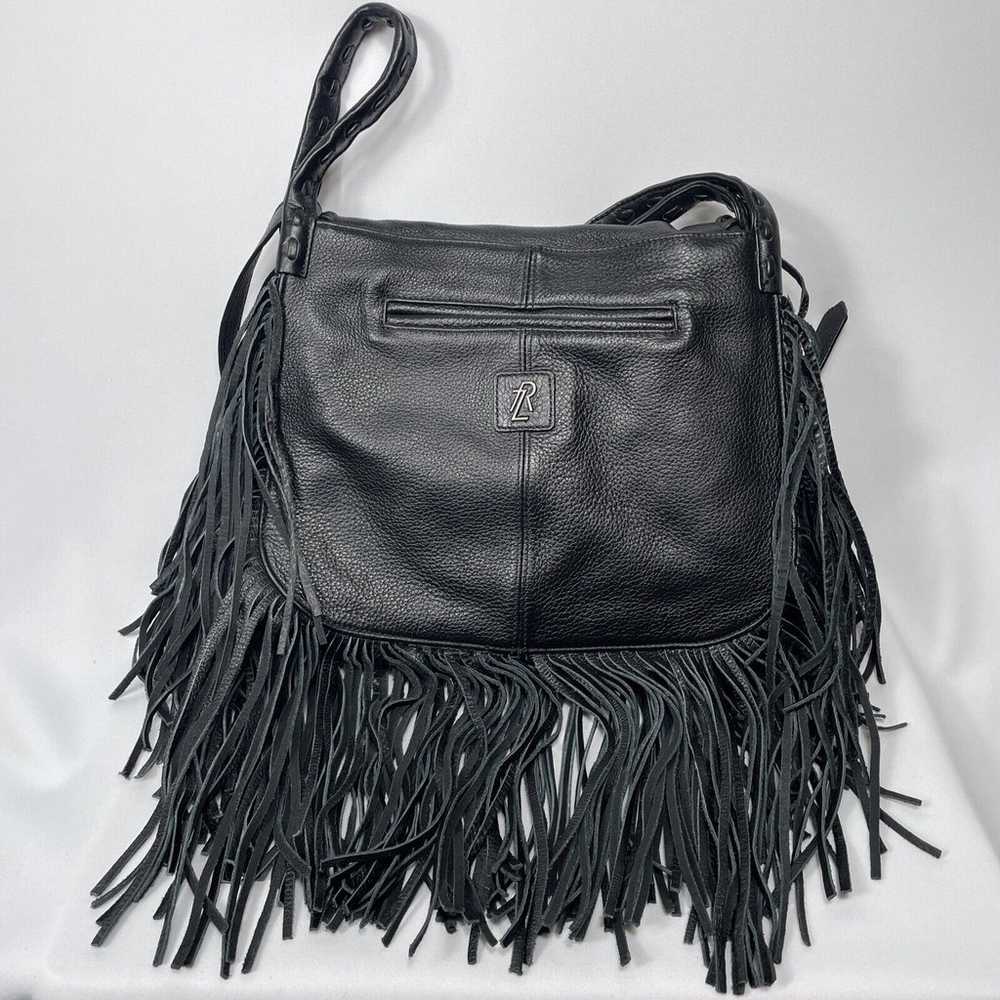 Vintage Rachel Zoe Leather Shoulder Bag With Frin… - image 2