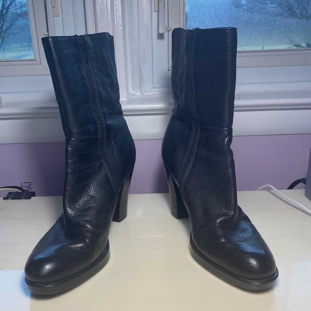 Vintage Y2K Nine West black leather ankle boots - image 1
