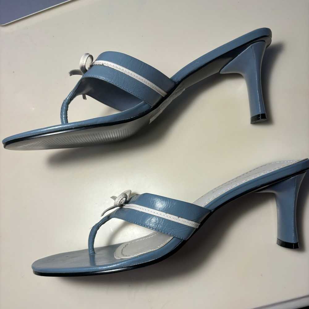 Vintage Y2K coquette blue and white heels - image 5