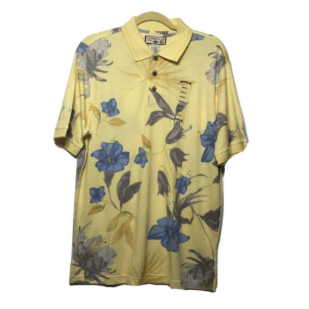 Vintage New CARRIBEAN JOE Mens Small Floral Polo … - image 1